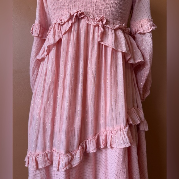 Spell & The Gypsy Clementine Mermaid Maxi Dress — Pink Ruffle Boho Cottagecore - Picture 6 of 16